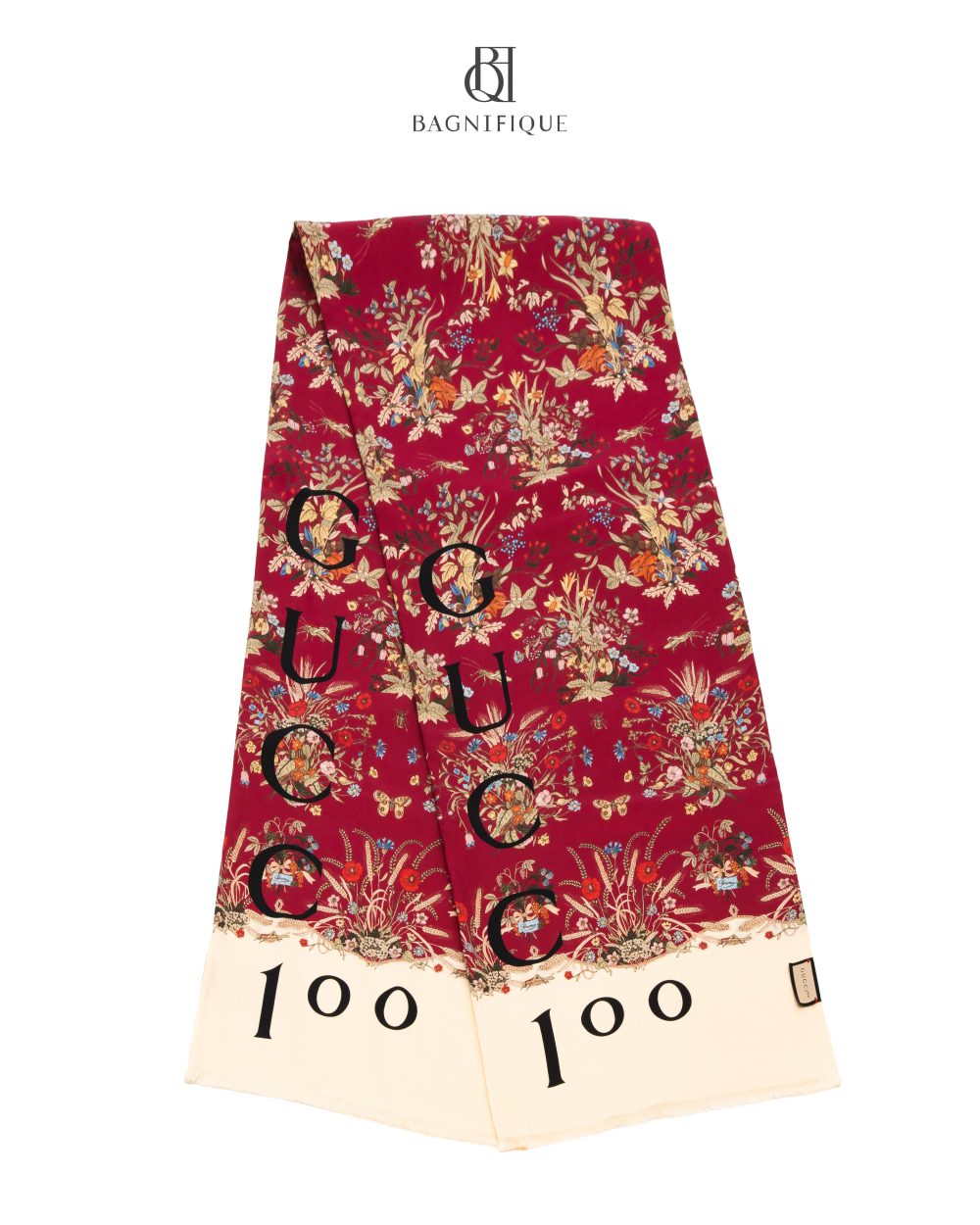 NEW GUCCI SCARF RED SILK 1717