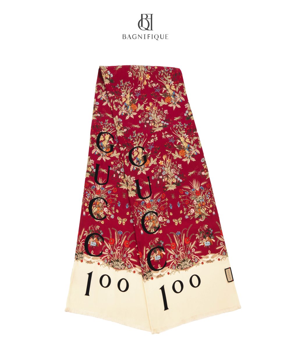 NEW GUCCI SCARF RED SILK 1720