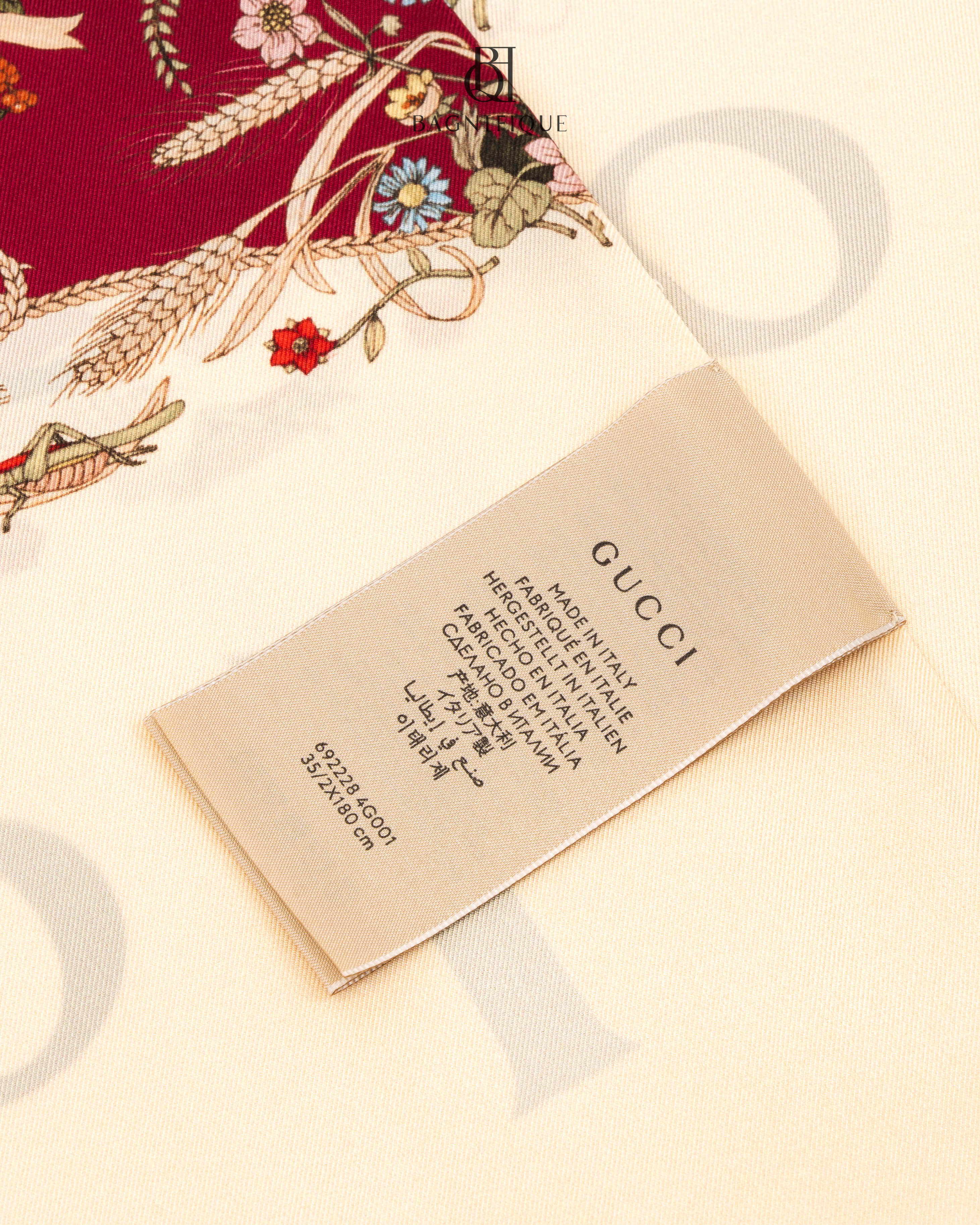 NEW GUCCI SCARF RED SILK 1723