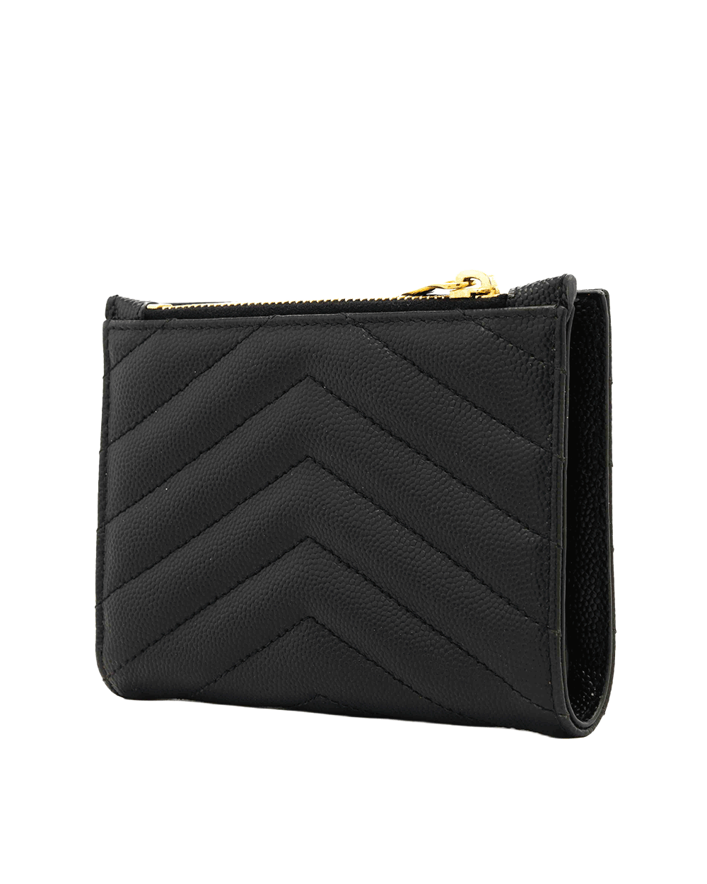 19 YSL BI FOLD ZIPPY SHORT BLACK CALF GHW BND 668287 0721 0222
