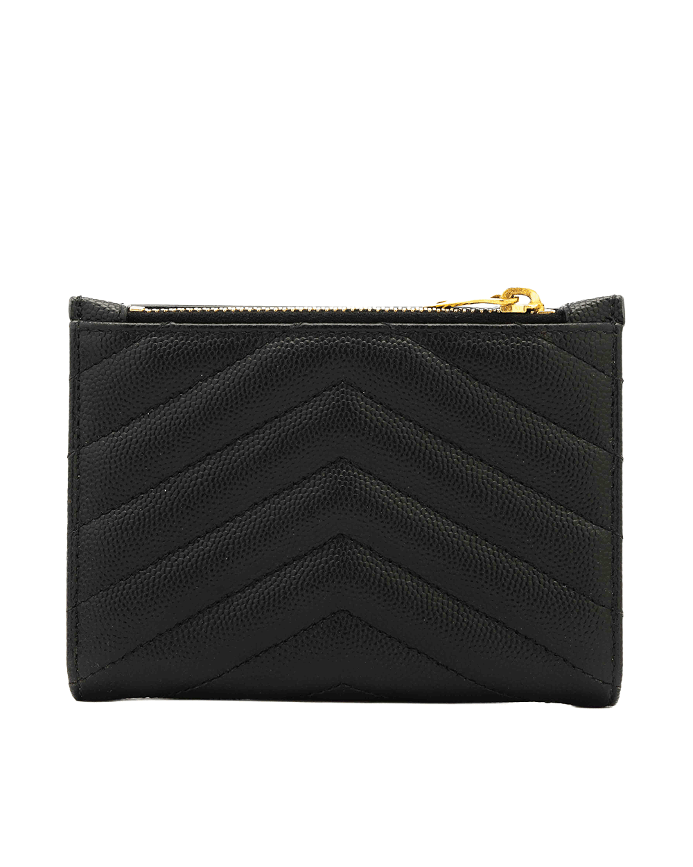 19 YSL BI FOLD ZIPPY SHORT BLACK CALF GHW BND 668287 0721 0223