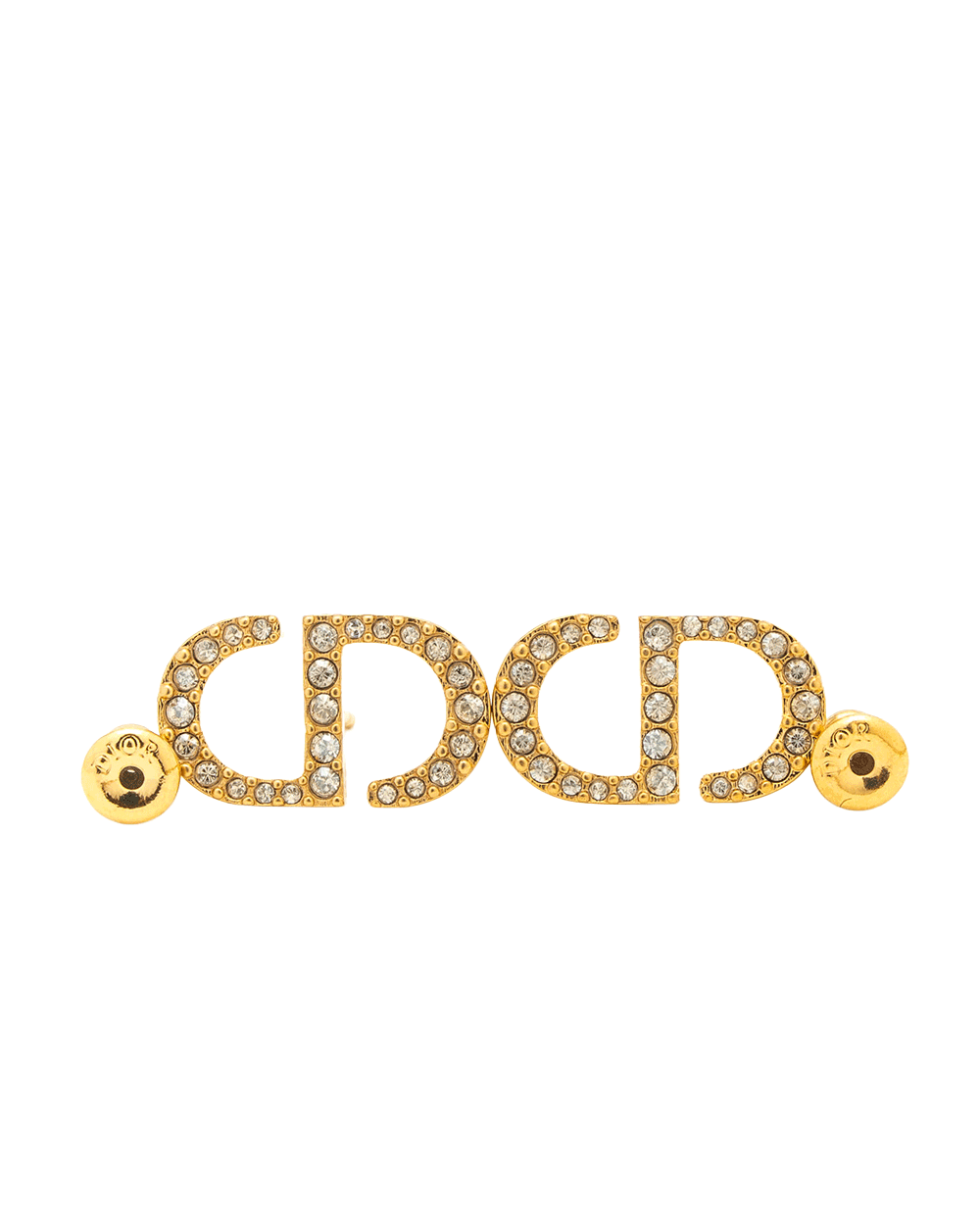 2 NEW DIOR CD SIGNATURE STUD EARRINGS CRYSTALS GHW 0267