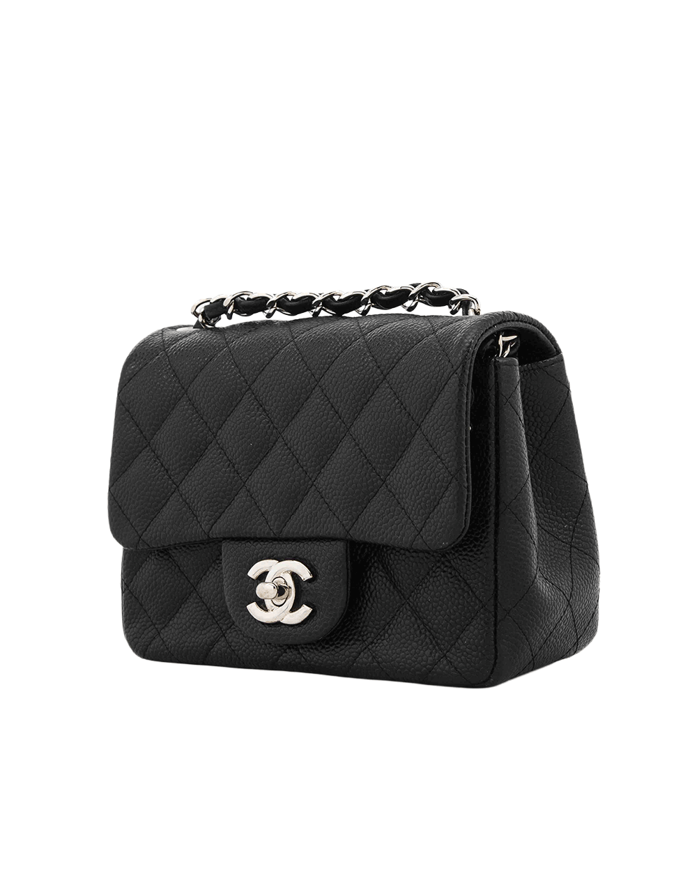 24 CHANEL MINI SQUARE 7 BLACK CAVIAR SHW 20006334 0502