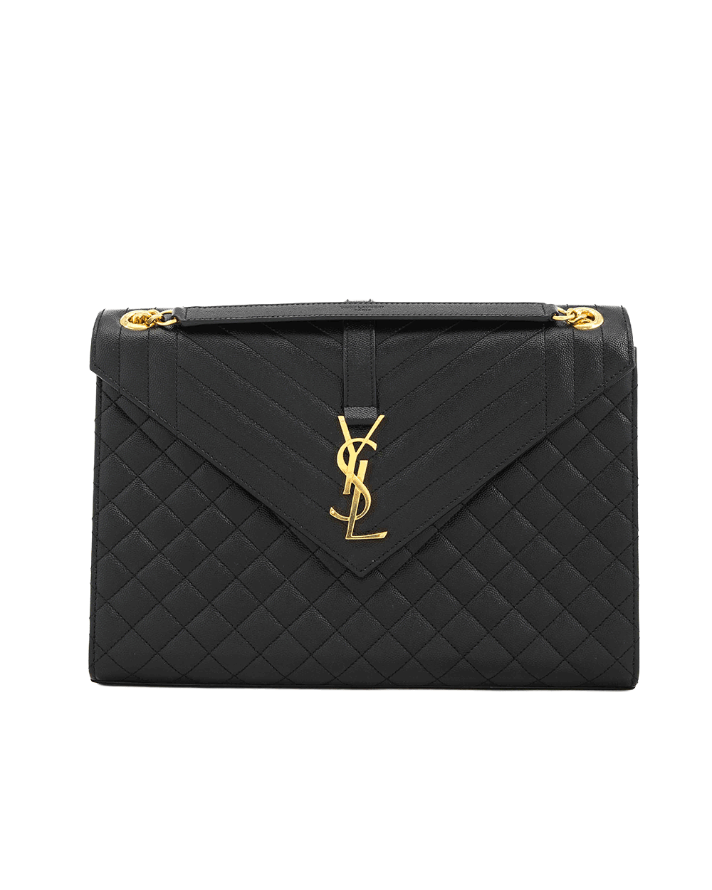 25 YSL ENVELOPE LARGE BLACK CALF GHW ALM 600166 0721 0517