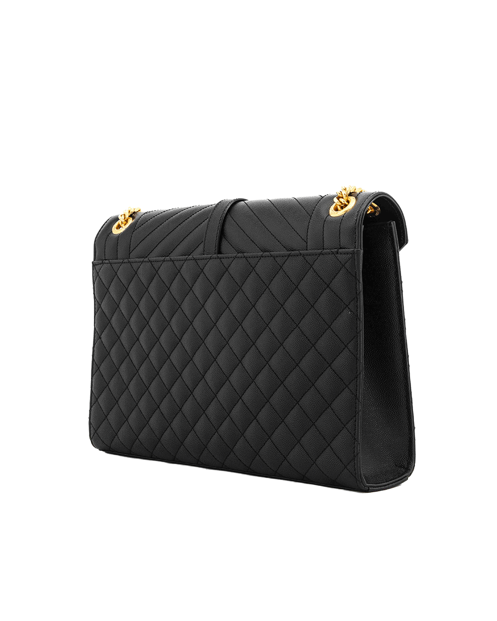 25 YSL ENVELOPE LARGE BLACK CALF GHW ALM 600166 0721 0519