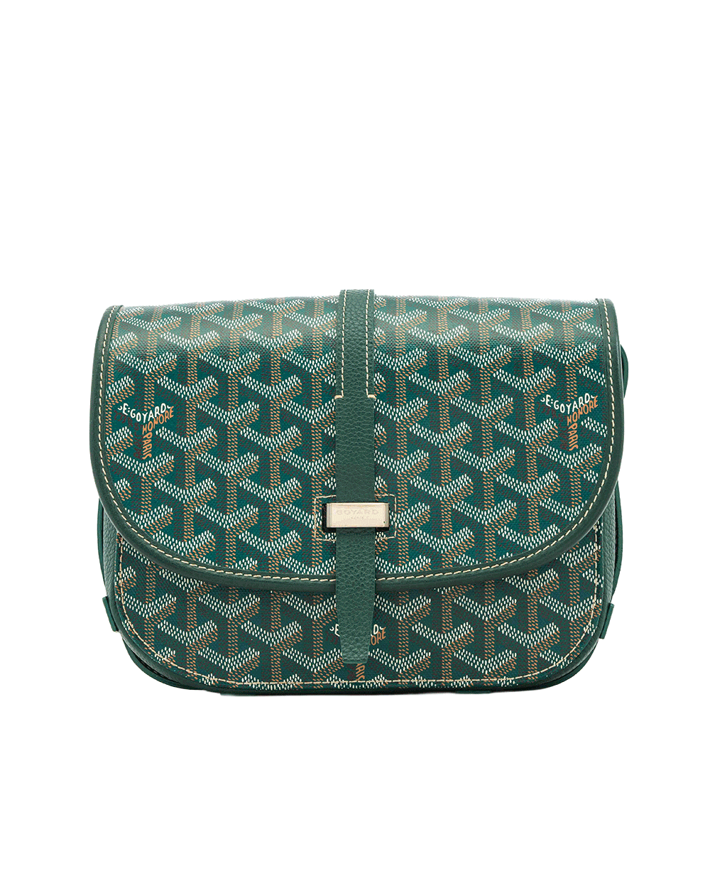 37 GOYARD BELVEDERE PM GREEN CANVAS SHW LME 020245 0634