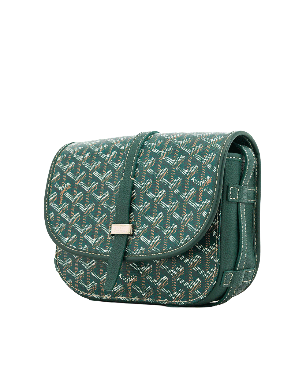 37 GOYARD BELVEDERE PM GREEN CANVAS SHW LME 020245 0635