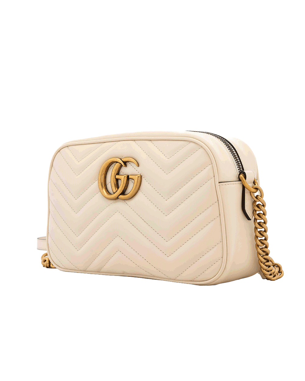 38 GUCCI MARMONT CAMERA 24 WHITE CALF GHW 447632 486628 0554