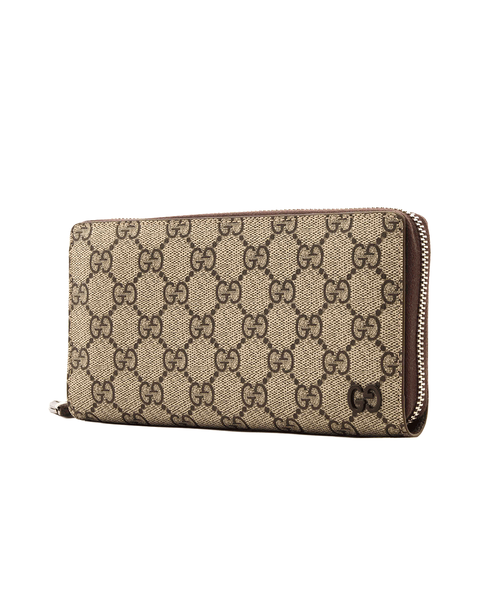 4 NEW GUCCI GG ZIP AROUND WALLET LONG BROWN GG MONOGRAM CANVAS SHW 856562 0416 0166