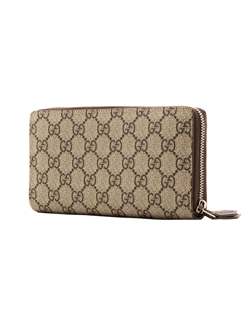 4 NEW GUCCI GG ZIP AROUND WALLET LONG BROWN GG MONOGRAM CANVAS SHW 856562 0416 0167