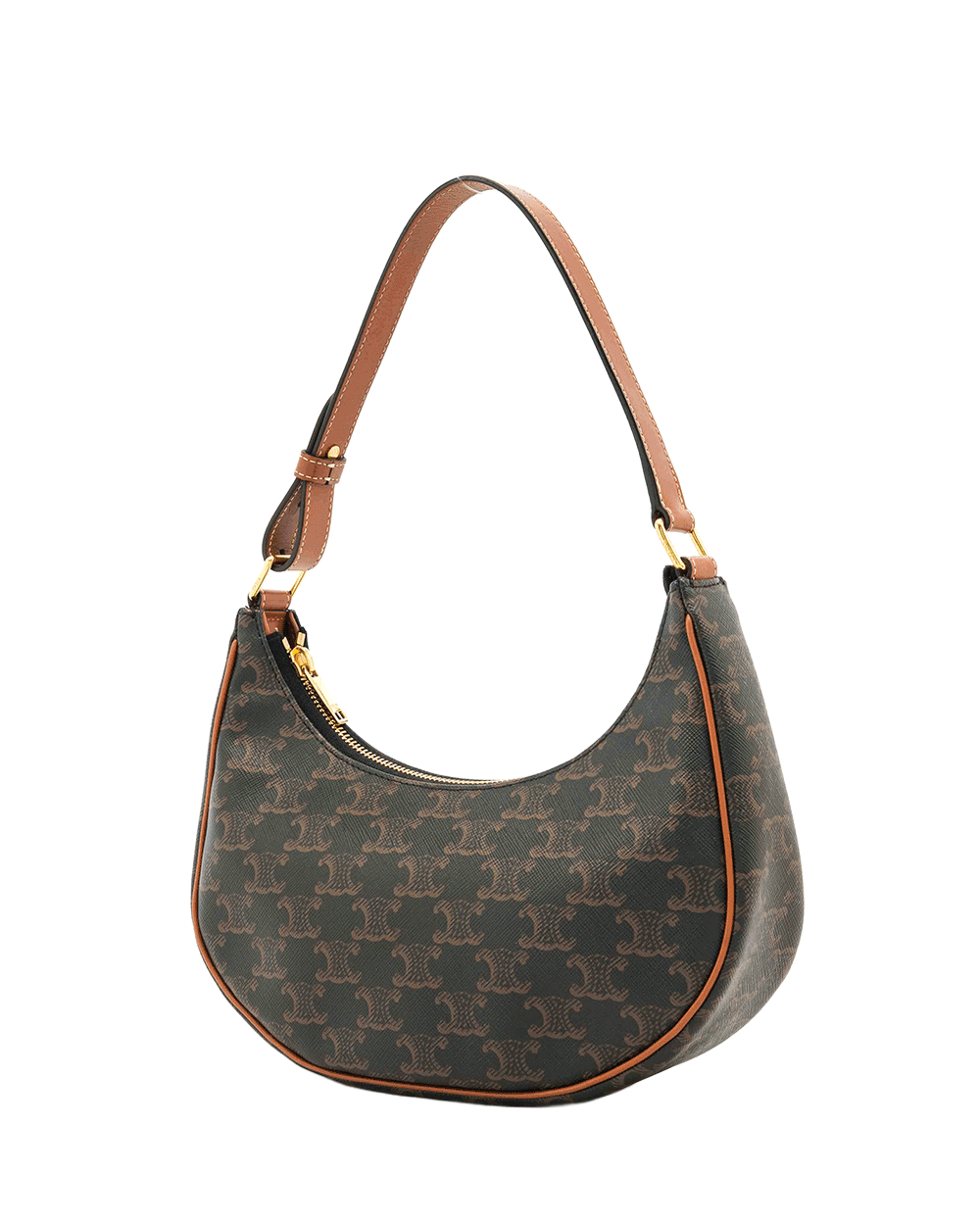 42 CELINE AVA MEDIUM BROWN TAN CANVAS GHW W GA 3280 0848