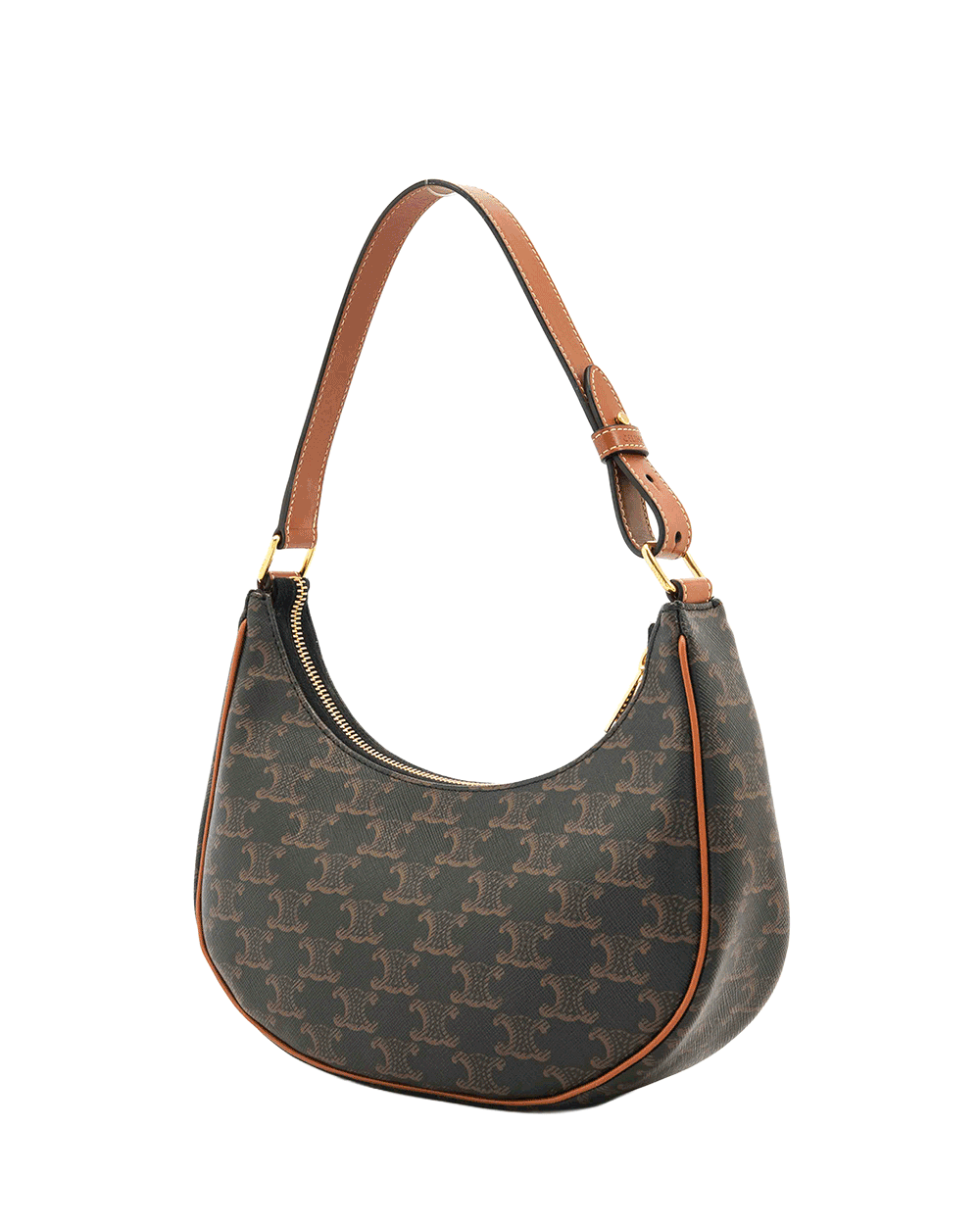 42 CELINE AVA MEDIUM BROWN TAN CANVAS GHW W GA 3280 0849