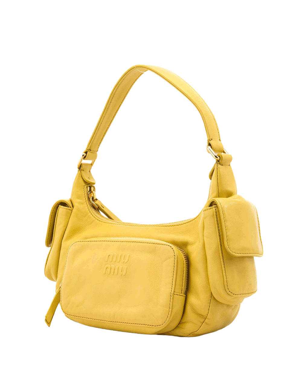 52 MIU MIU POCKET BAG YELLOW NAPPA LEATHER GHW 1076