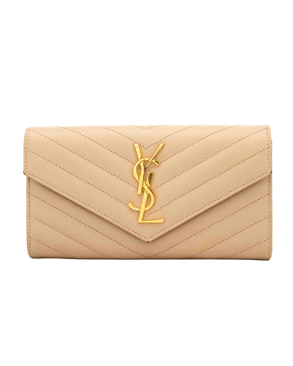 55 YSL SARAH WALLET LONG BEIGE CALF GHW GNC 372264 1020 0228