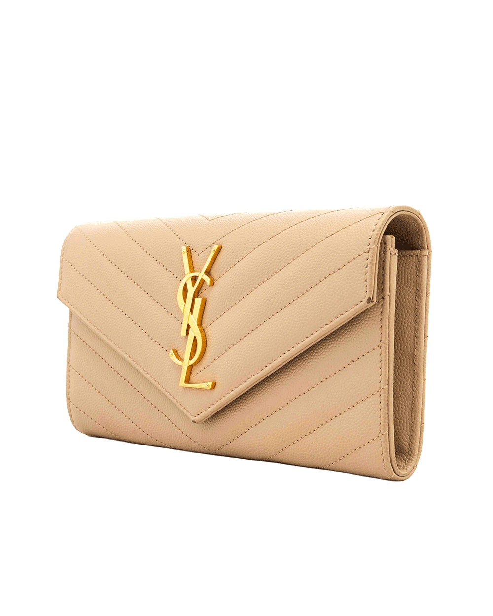 55 YSL SARAH WALLET LONG BEIGE CALF GHW GNC 372264 1020 0230