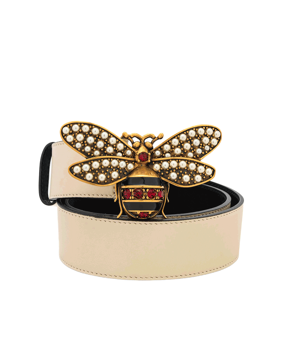 58 GUCCI QUEEN MARGARET BELT 4 CM 80CM WHITE CALF GHW 499637 0GUDT 0679