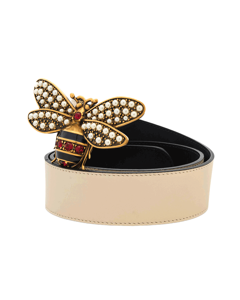 58 GUCCI QUEEN MARGARET BELT 4 CM 80CM WHITE CALF GHW 499637 0GUDT 0680