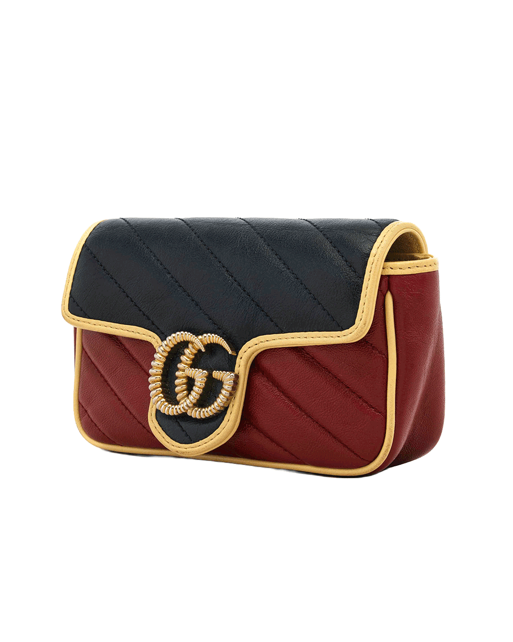 62 GUCCI GG MARMONT SUPER MINI RED BLACK CALF GHW 0915