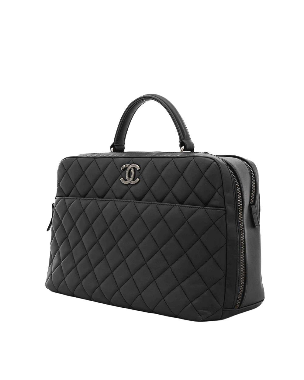 63 CHANEL TRENDY LARGE BLACK BLACK LAMB SHW 21549430 0413