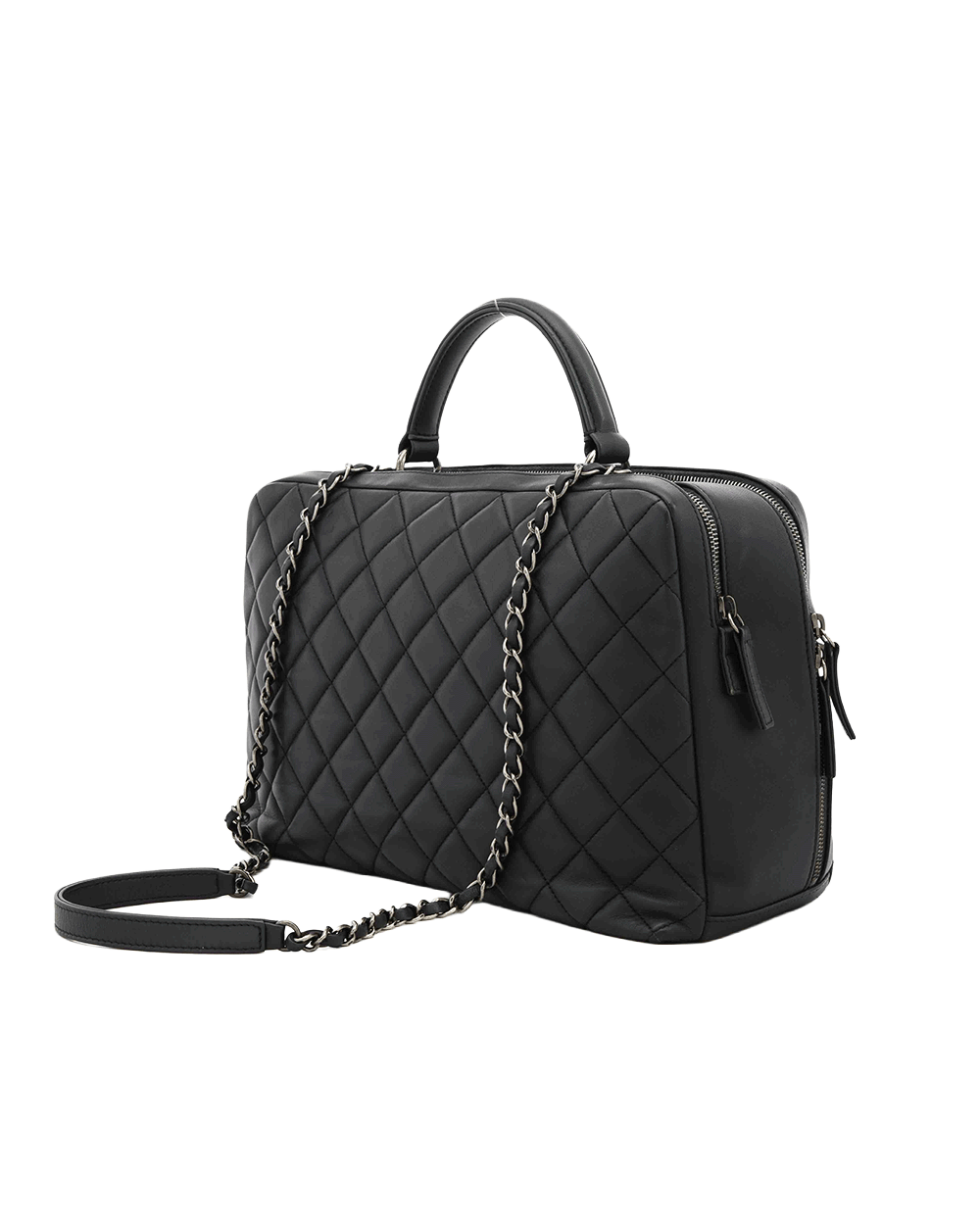 63 CHANEL TRENDY LARGE BLACK BLACK LAMB SHW 21549430 0414
