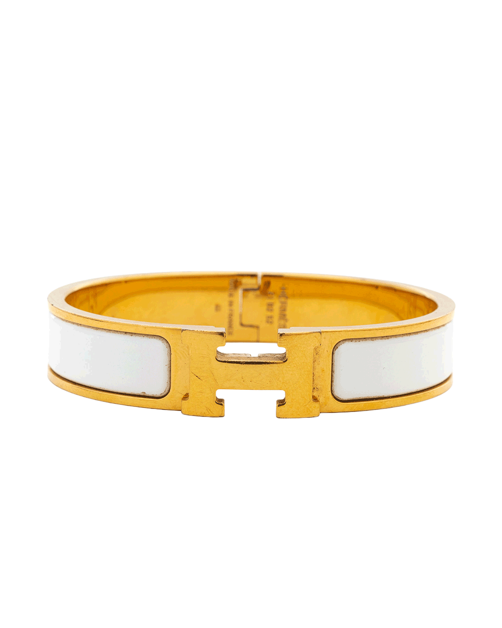 67 HERMES CLIC CLAC WHITE GHW FI 02 52 0333