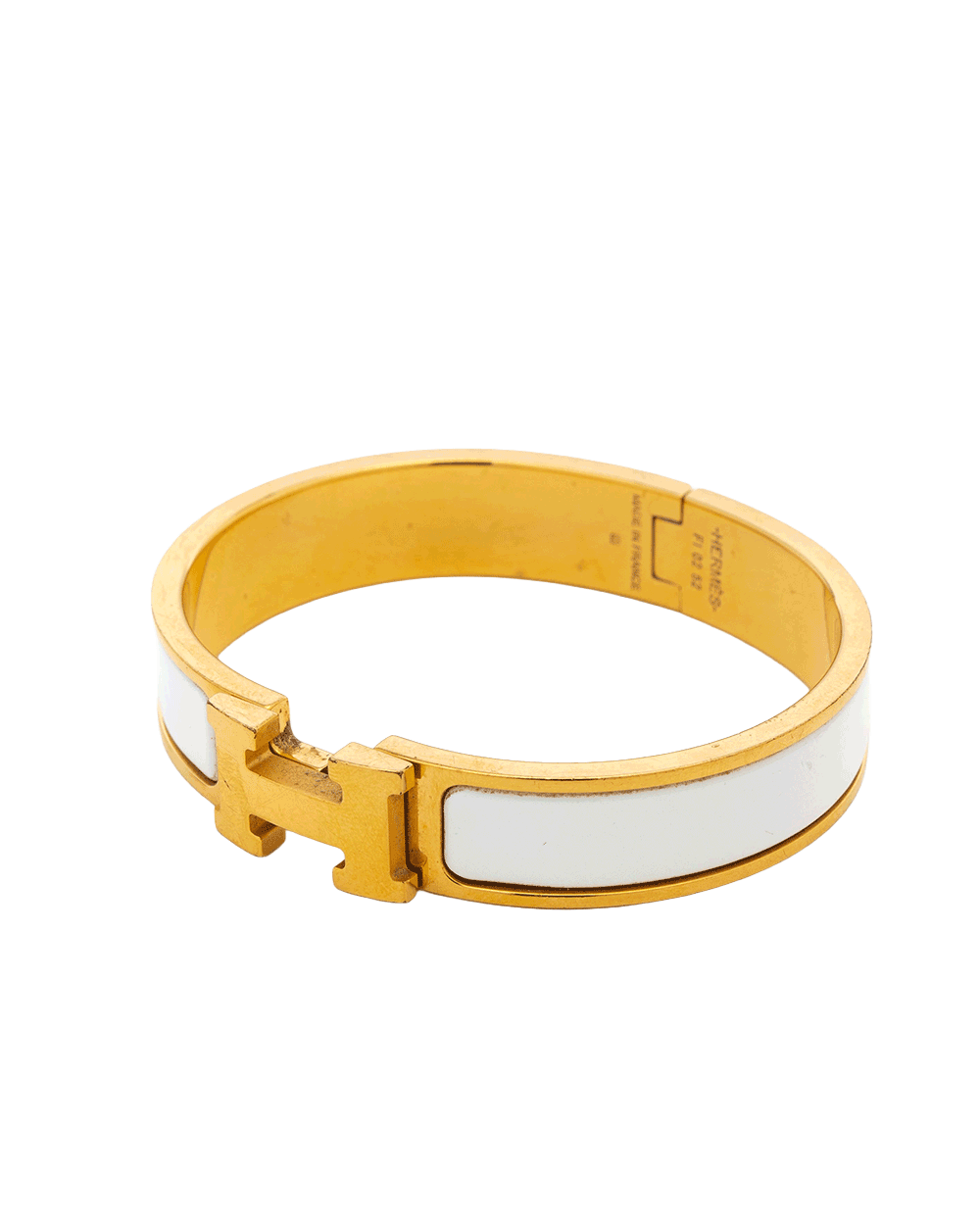 67 HERMES CLIC CLAC WHITE GHW FI 02 52 0334