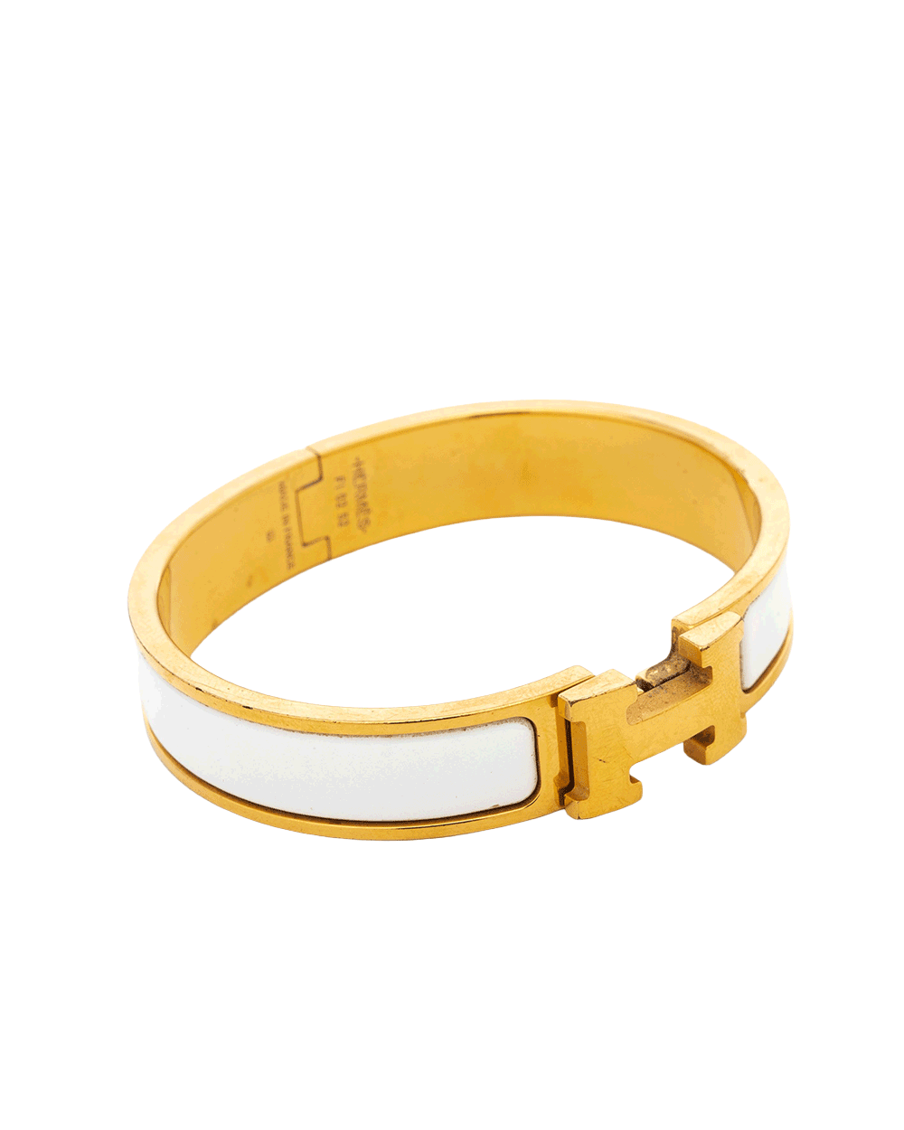 67 HERMES CLIC CLAC WHITE GHW FI 02 52 0335