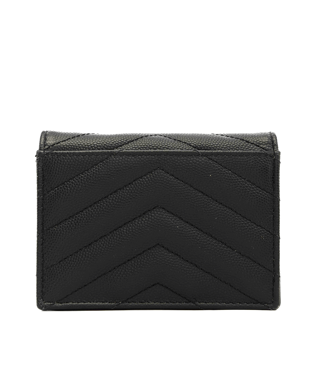 69 YSL BI FOLD WALLET SHORT BLACK CHEVRON GHW MRT 530841 1119 0178