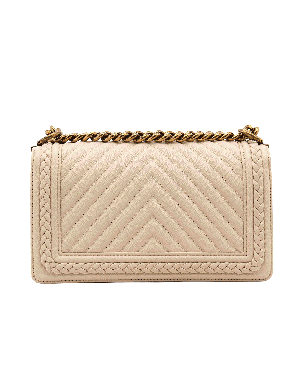 71 CHANEL BOY 10 BEIGE CAVIAR CHEVRON GHW 25024558 0863
