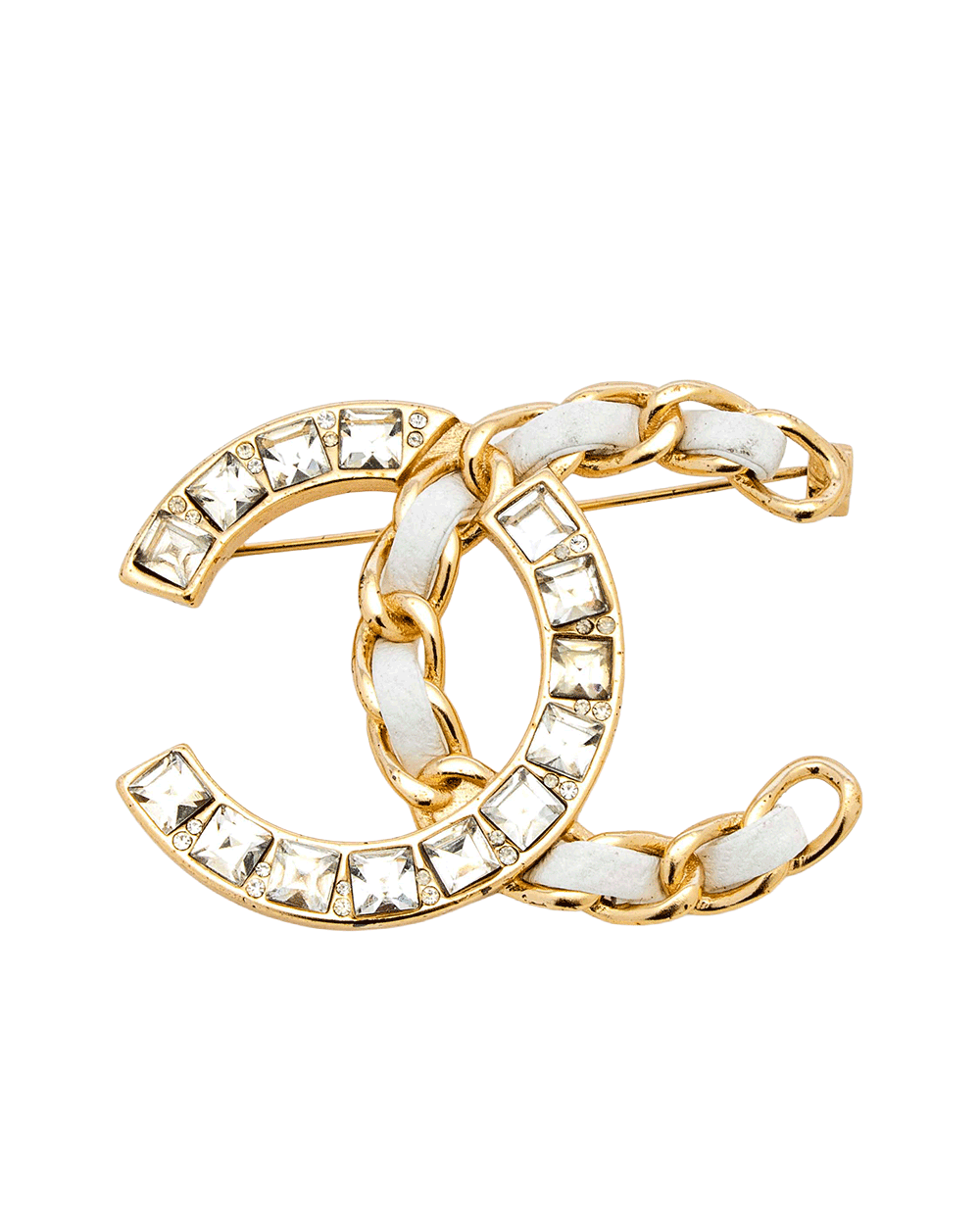72 CHANEL BROOCH 5CM GHW CRYSTAL GHW 0310