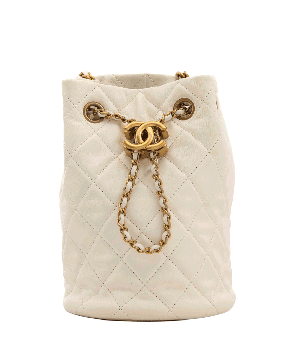 9 CHANEL PEARL CLUSH BUCKET ADJ BALL BAG LAMB GHW T66A51TA 0142