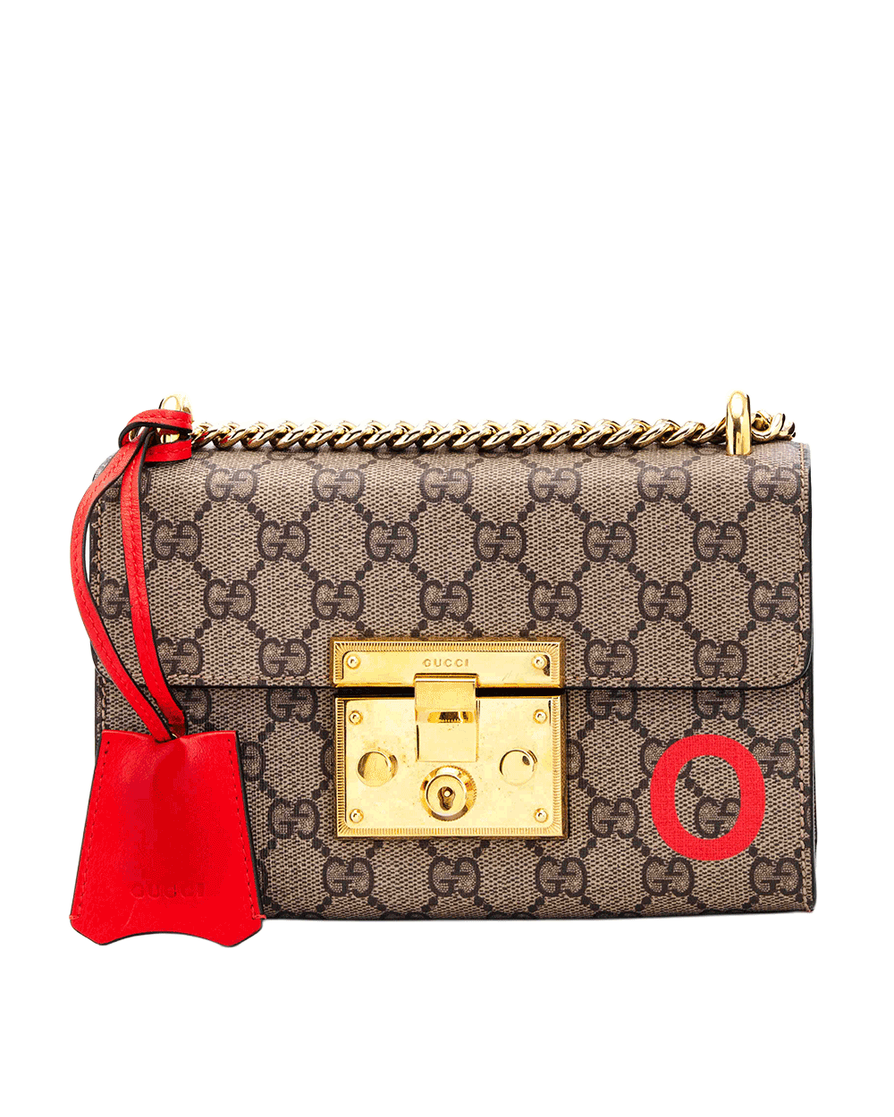 14 GUCCI PADLOCK BROWN RED LOVE GG MONOGRAM CANVAS GHW 678864 525040 0488