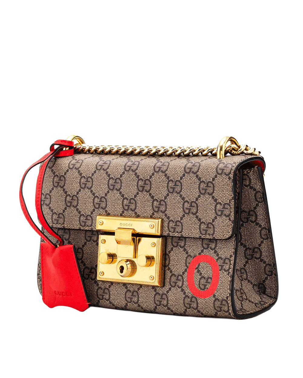 14 GUCCI PADLOCK BROWN RED LOVE GG MONOGRAM CANVAS GHW 678864 525040 0489