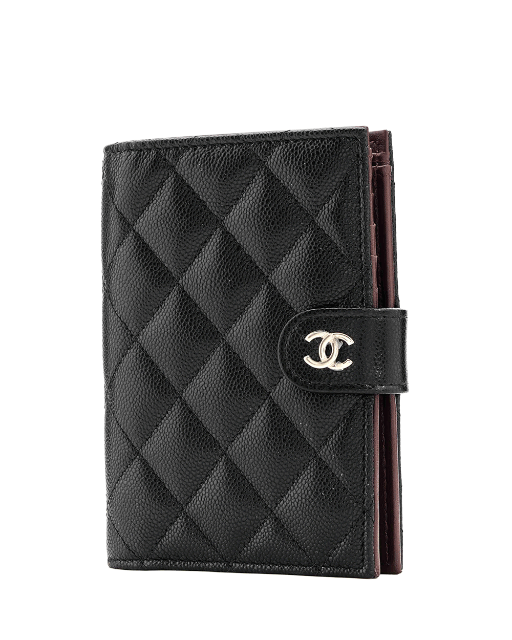 19 NEW CHANEL PASSPORT HOLDER SHORT BLACK CAVIAR GHW NT63X40L 0657