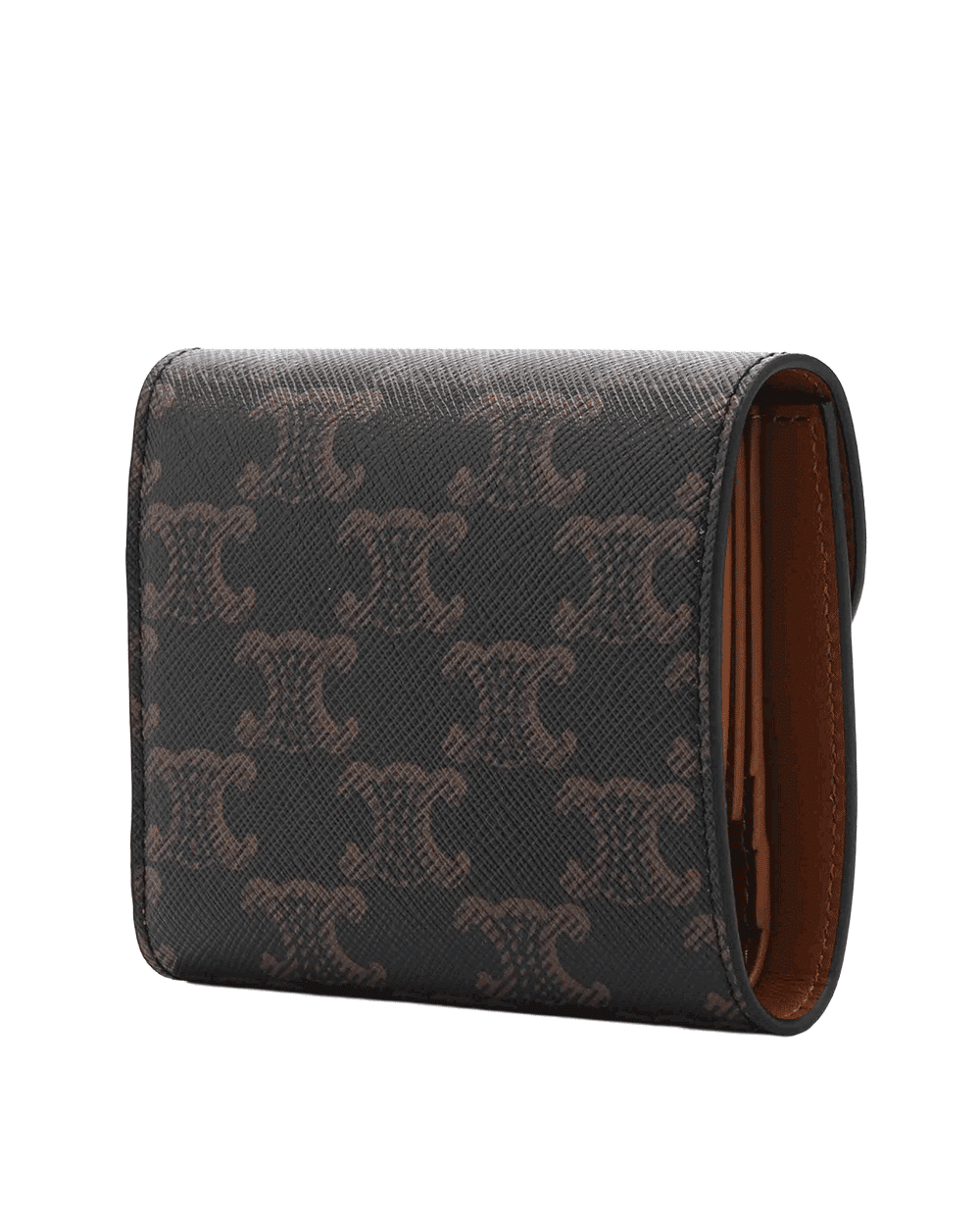 21 NEW CELINE BI FOLD WALLET SHORT BROW TAN CANVAS GHW U DS 1206 0284