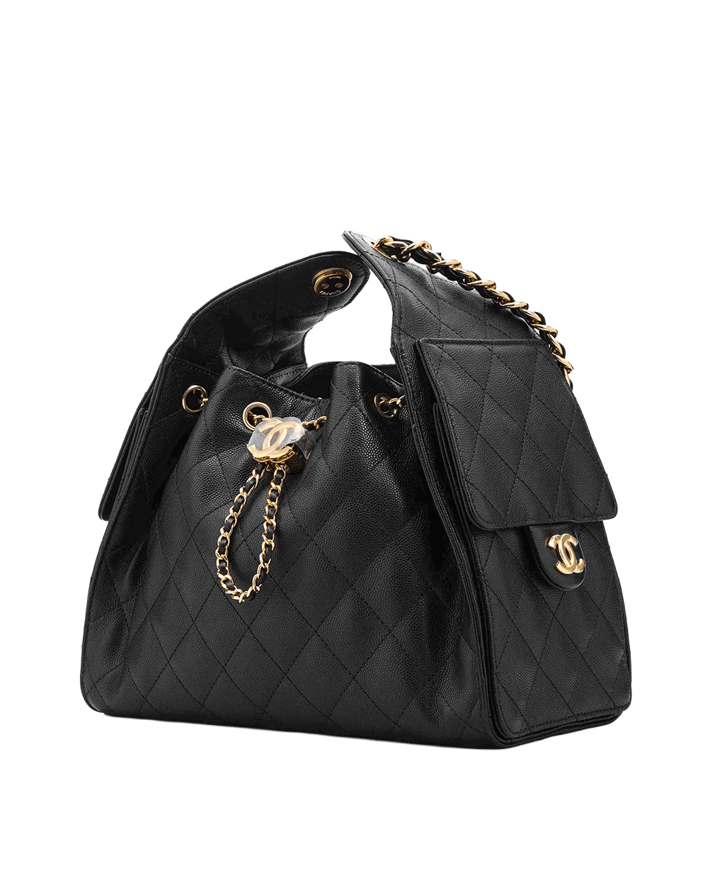 25 NEW CHANEL 25 HANDBAG SMALL BLACK CAVIAR GHW EPAJH0K8 0044