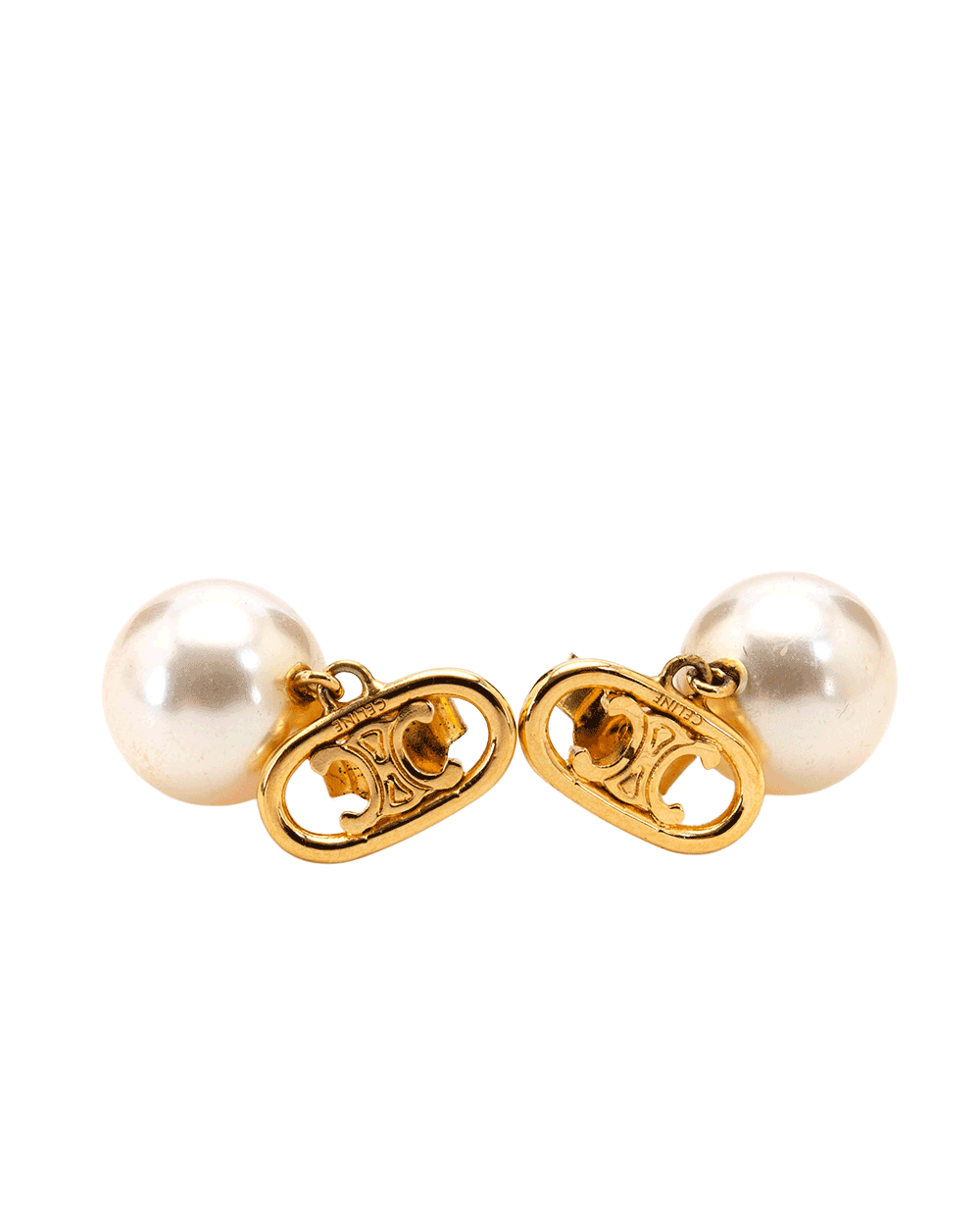3 CELINE PERLS EARRINGS GHW 0693