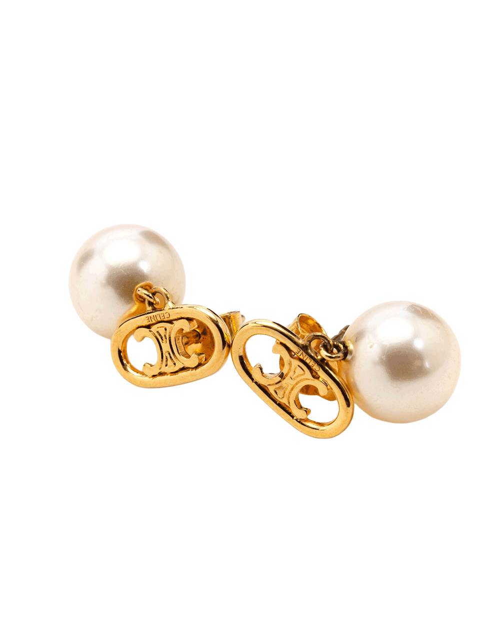 3 CELINE PERLS EARRINGS GHW 0694