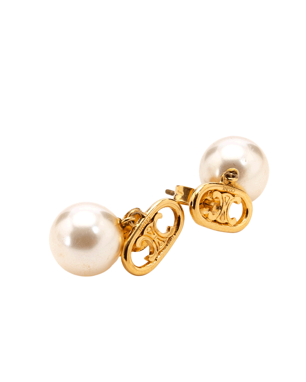 3 CELINE PERLS EARRINGS GHW 0695