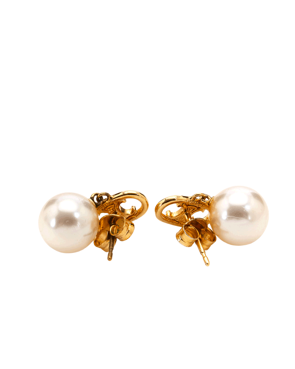 3 CELINE PERLS EARRINGS GHW 0696