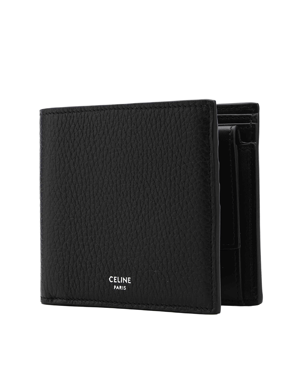 30 NEW CELINE BI FOLD WALLET WITH COIN SHORT BLACK CALF SHW F IB 1205 0223