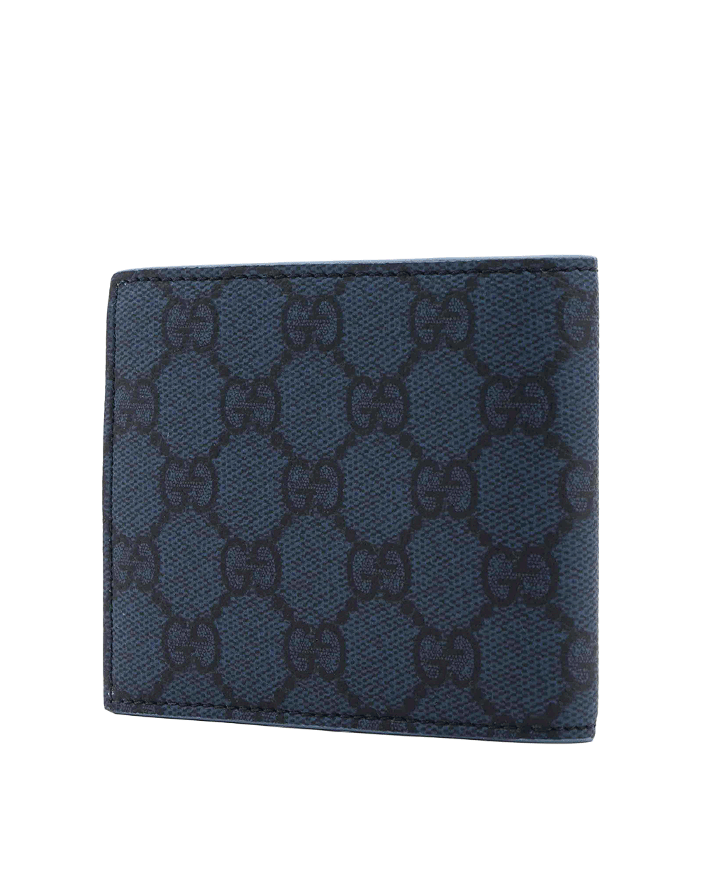 31 NEW GUCCI GG BI FOLD WALLET SHORT BLUE GG MONOGRAM CALF 768243 2067 0303