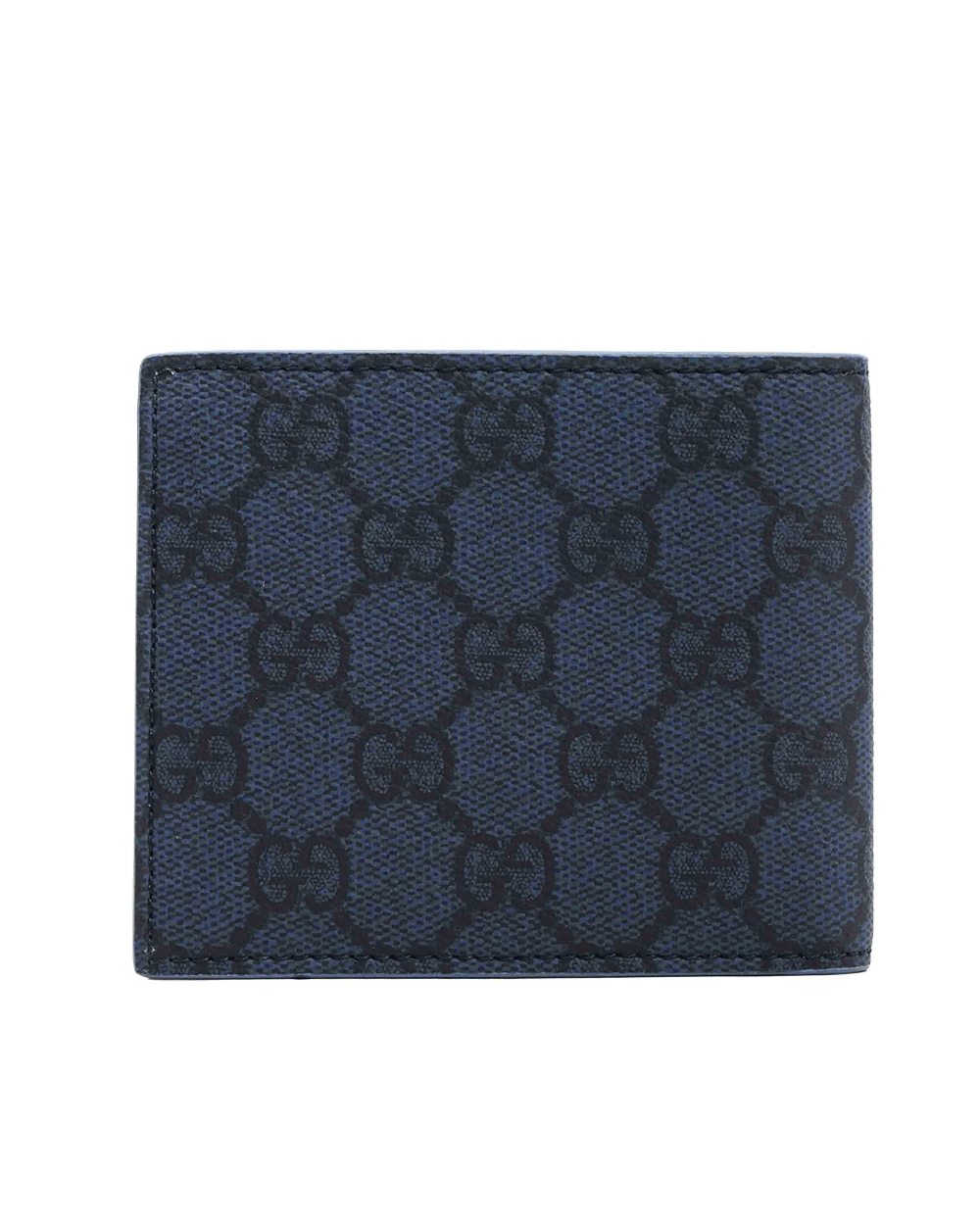 31 NEW GUCCI GG BI FOLD WALLET SHORT BLUE GG MONOGRAM CALF 768243 2067 0304