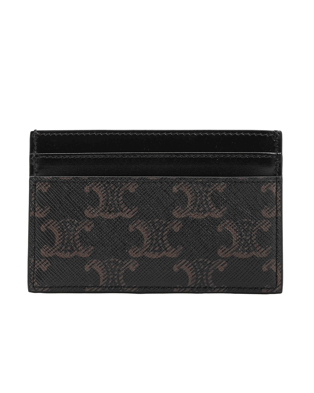 33 NEW CELINE CARD SLOT SHORT BLACK BROWN CANVAS U NE 0296 0381