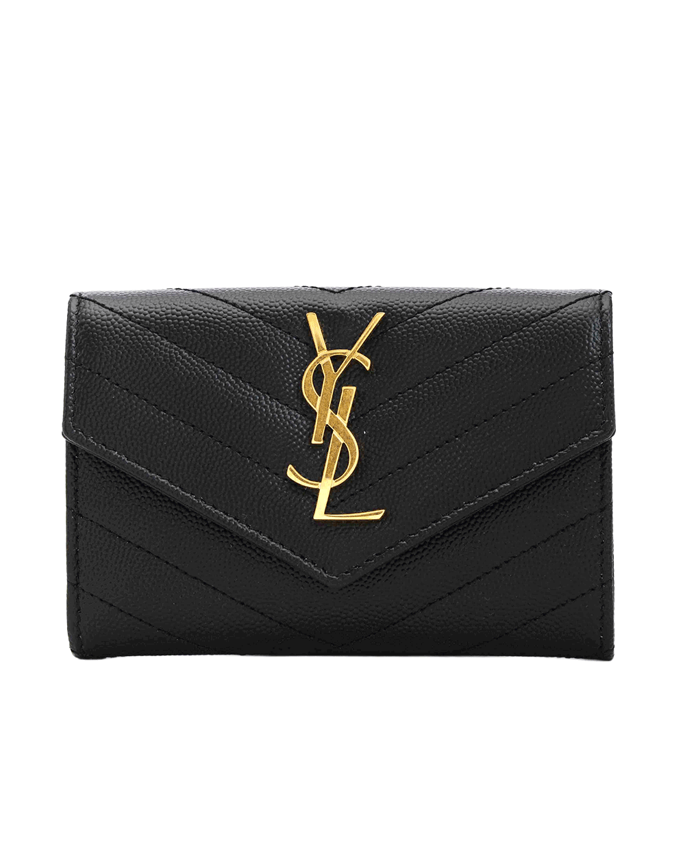 34 NEW YSL CASSANDRE MATELASSÉ CARD HOLDER SHORT BLACK CALF GHW YBL 414404 0925 0340