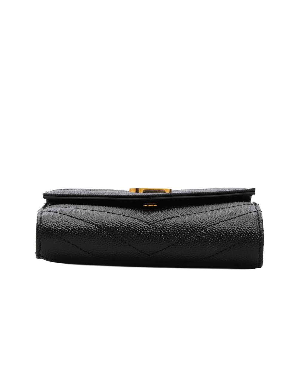 37 NEW YSL CASSANDRE MATELASSÉ COMPACT TRI FOLD SHORT BLACK CALF GHW LNN 403943 1025 0324
