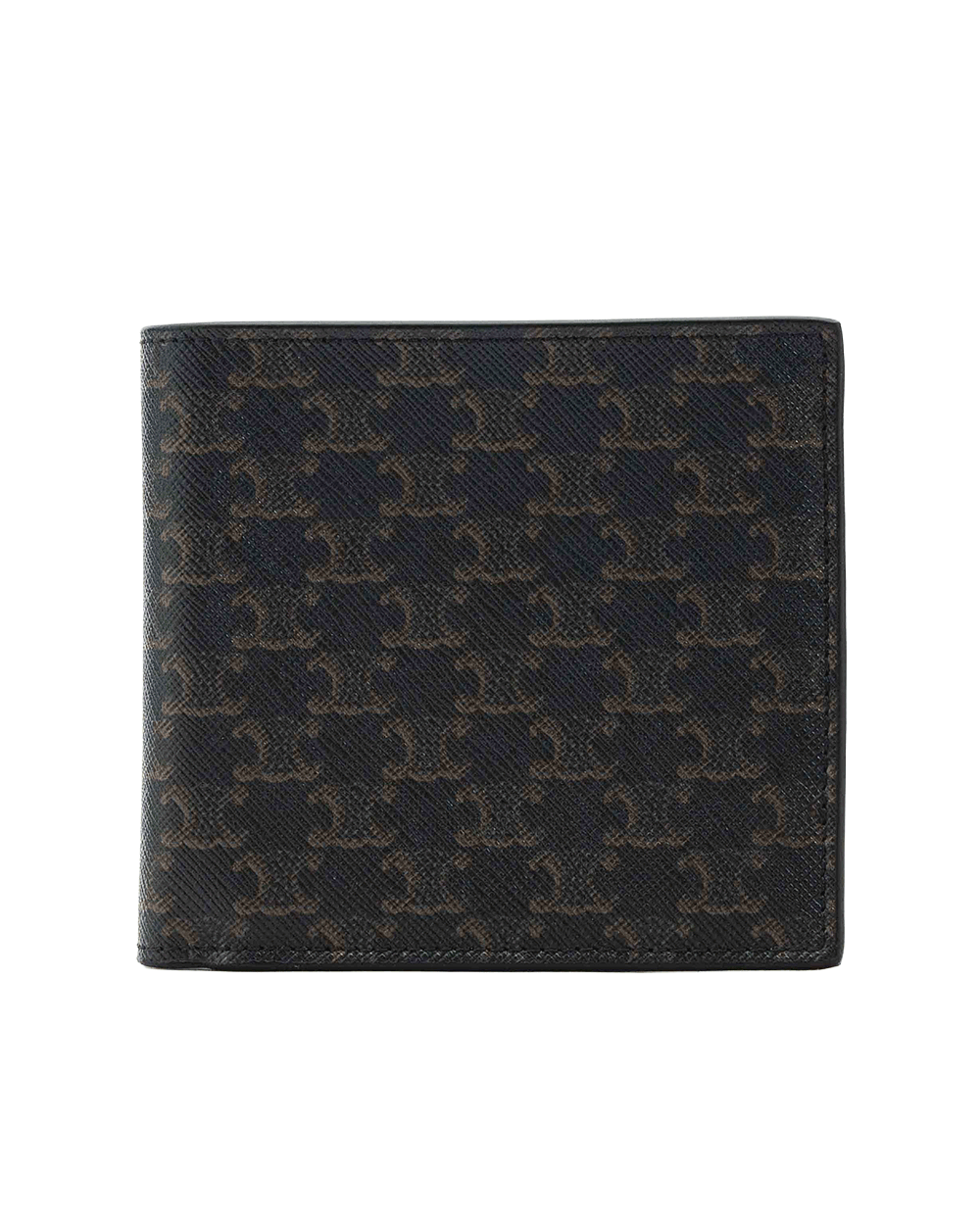 43 NEW CELINE BI FOLD 8 CARD WALLET SHORT BLACK BROWN CANVAS F IE 1216 0311