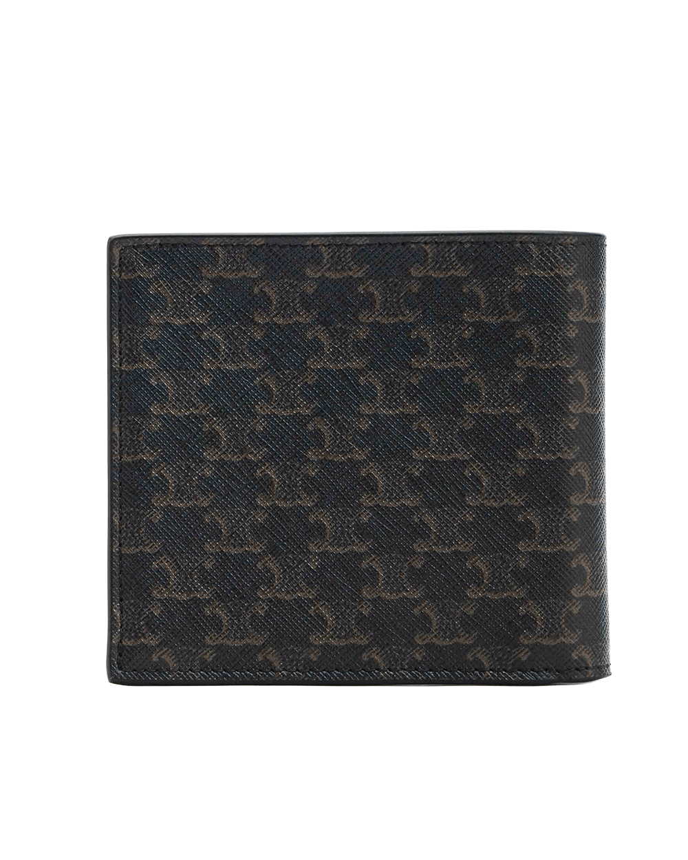 43 NEW CELINE BI FOLD 8 CARD WALLET SHORT BLACK BROWN CANVAS F IE 1216 0314