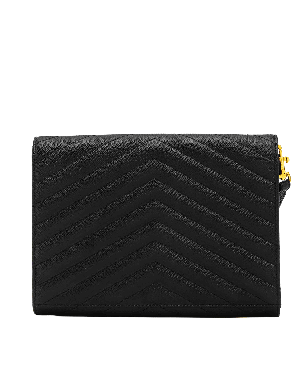 53 YSL CLUTCH BLACK CHEVRON GHW MRT 617662 1221 0135