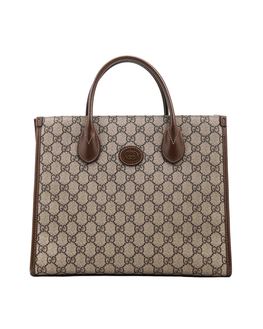 59 GUCCI GG TOTE SMALL BROWN GG MONOGRAM CANVAS GHW 659983 520981 0005